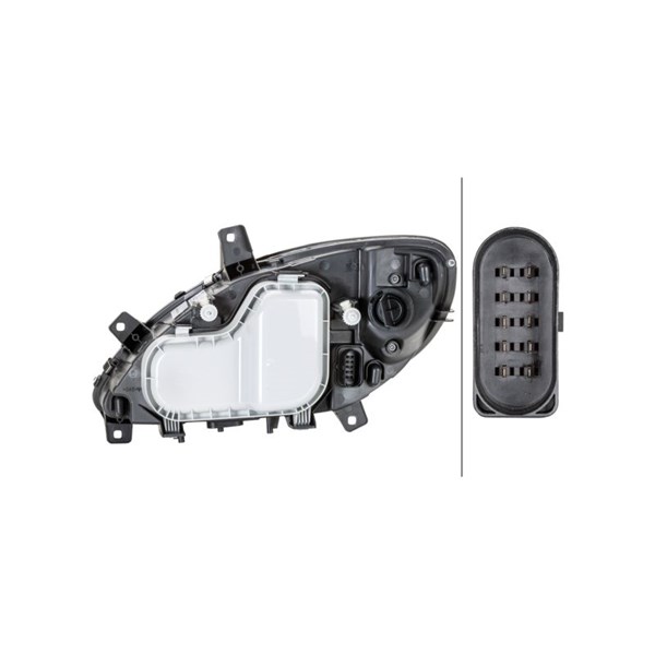 Strålkastare 12V, Höger Hella 1EG 246 041-021 HELLA