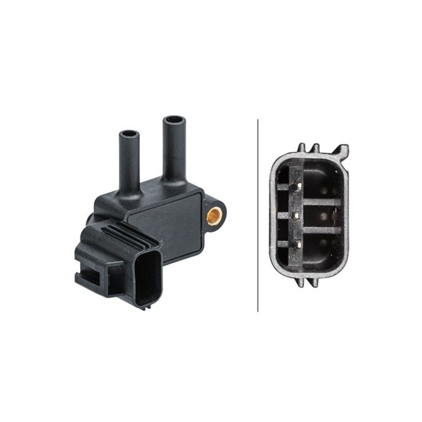 Sensor, avgastryck Hella 6PP 009 409-601 HELLA