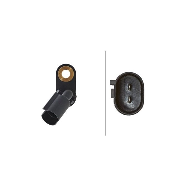 ABS-givare, Sensor, hjulvarvtal, framaxel höger Hella 6PU 009 106 HELLA