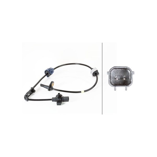 ABS-givare, Sensor, hjulvarvtal, Framaxel, framaxel höger Hella 6 HELLA
