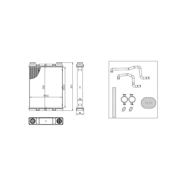 Värmeväxlare, kupévärme Nrf 54429 NRF Värmeväxlare, kupévärme Nrf 54429 NRF