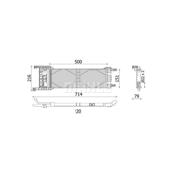 Oljekylare, automatisk transmission Mahle CLC 330 000P MAHLE