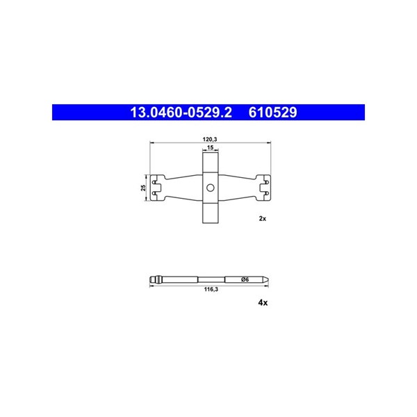 Monteringssats, Framaxel Ate 13.0460-0529.2 ATE