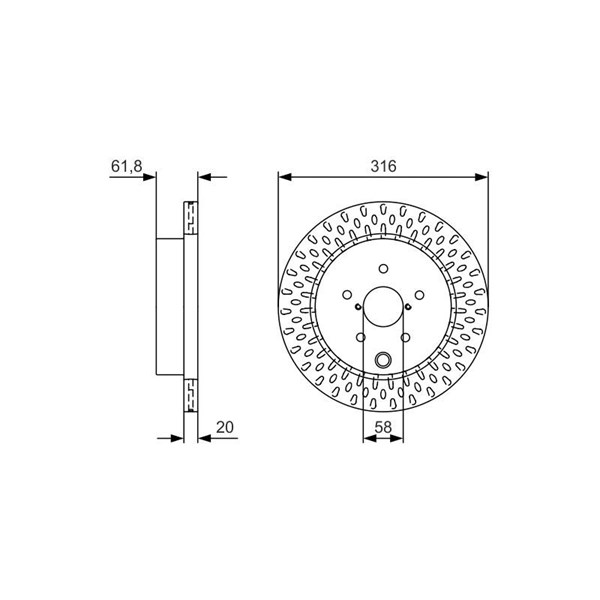 Bromsskiva Ventilerad, Bakaxel Bosch 0 986 479 V05 BOSCH