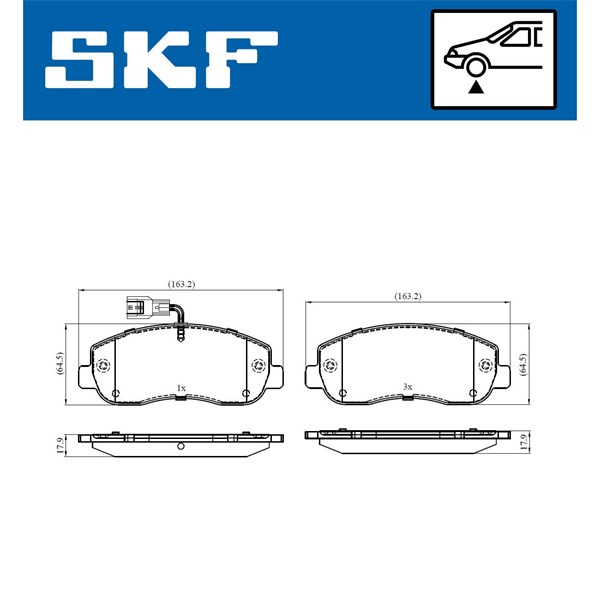 Bromsbeläggsats, Framaxel Skf VKBP 80011 E SKF