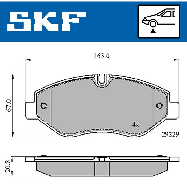 Bromsbeläggsats, Framaxel Skf VKBP 80089 SKF Bromsbeläggsats, Framaxel Skf VKBP 80089 SKF