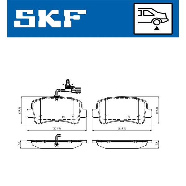 Bromsbeläggsats, Bakaxel Skf VKBP 90010 E SKF