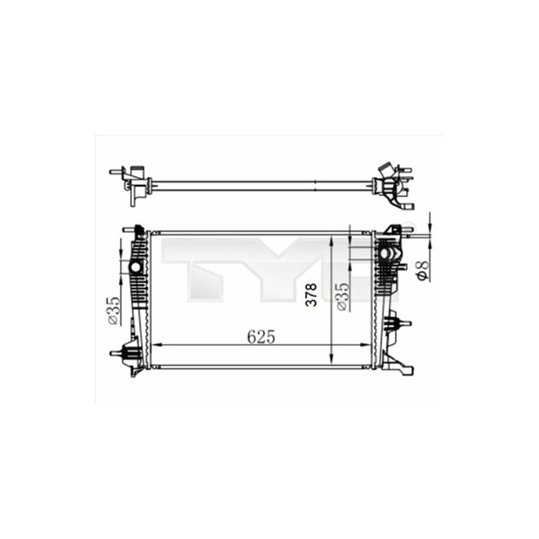 Kylare, motorkylning Tyc 728-0065-R TYC