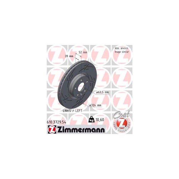 Bromsskiva Ventilerad, framaxel vänster Zimmermann 610.3729.54 ZIMMERMANN Bromsskiva Ventilerad, framaxel vänster Zimmermann 610.3729.54 ZIMMERMANN