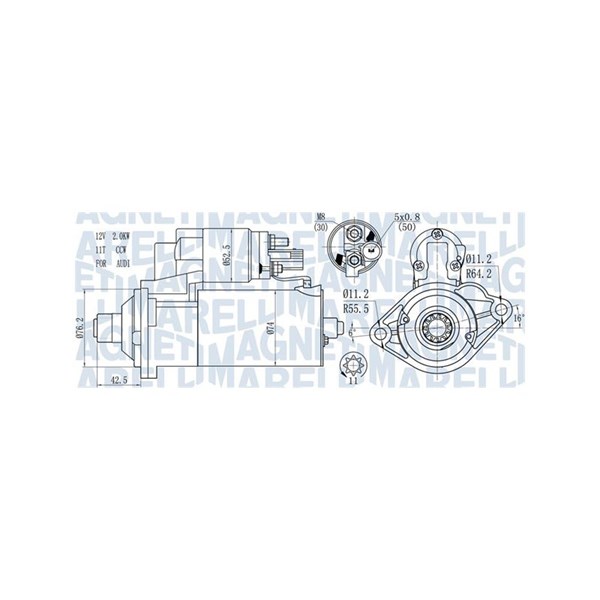Startmotor 12V Magneti marelli 063721512010 MAGNETI MARELLI