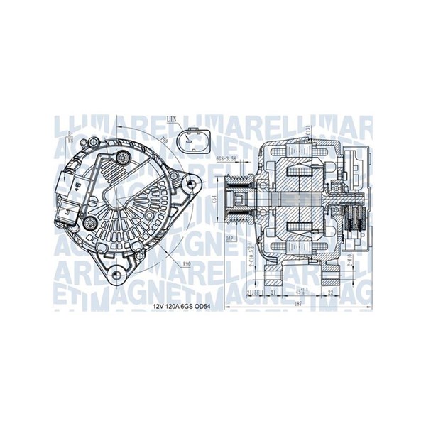 Generator 12V 120A Magneti marelli 063731545910 MAGNETI MARELLI