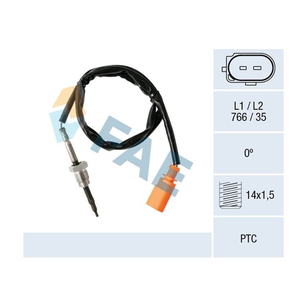 Sensor, avgastemperatur Fae 68003 FAE