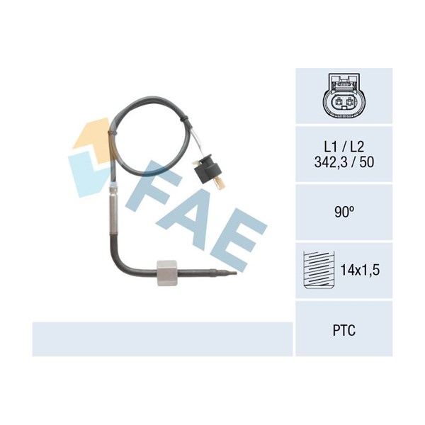 Sensor, avgastemperatur, Partikelfilter Fae 68004 FAE