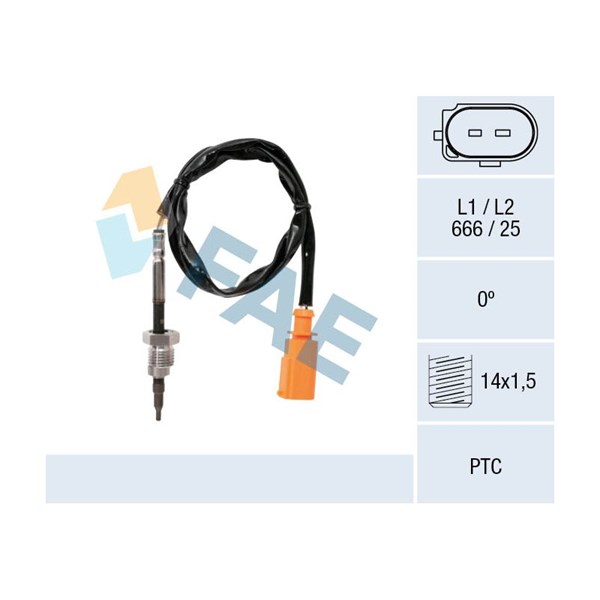 Sensor, avgastemperatur Fae 68014 FAE