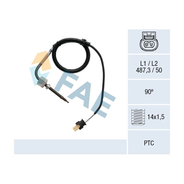 Sensor, avgastemperatur, Höger Fae 68015 FAE