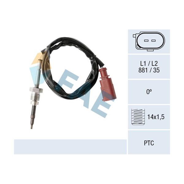 Sensor, avgastemperatur Fae 68017 FAE
