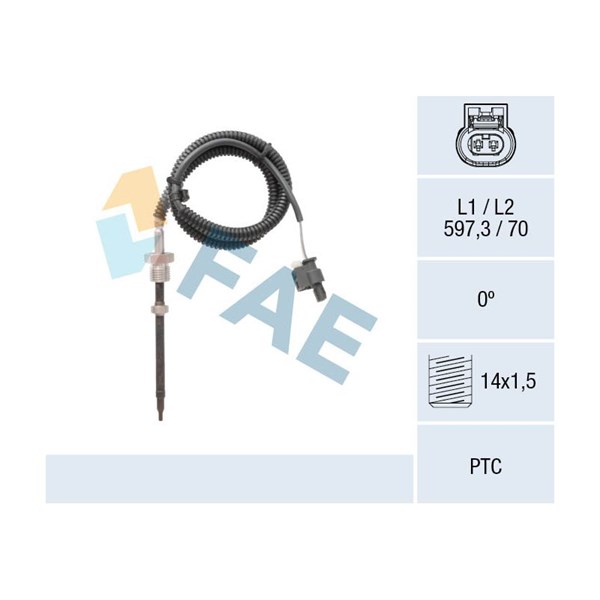 Sensor, avgastemperatur Fae 68018 FAE