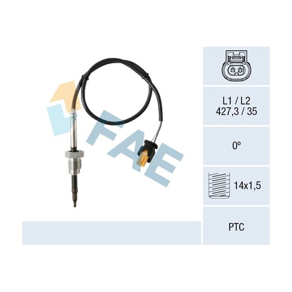 Sensor, avgastemperatur, Avgasgrenrör Fae 68023 FAE