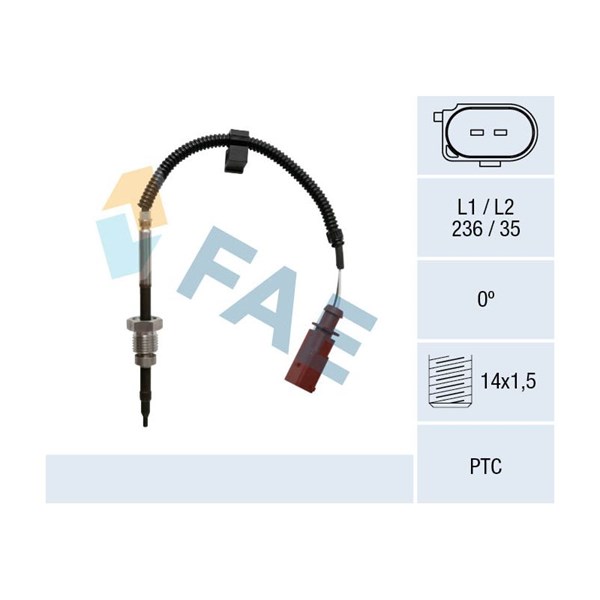 Sensor, avgastemperatur Fae 68033 FAE
