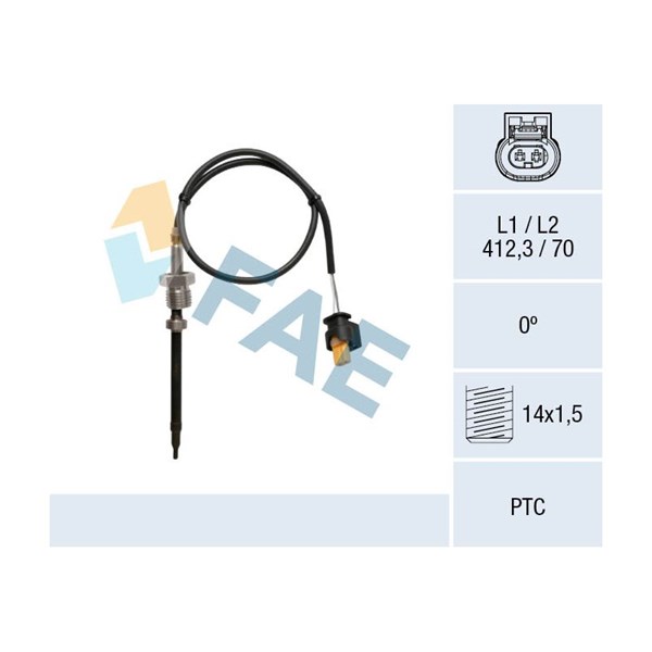 Sensor, avgastemperatur, Partikelfilter Fae 68039 FAE
