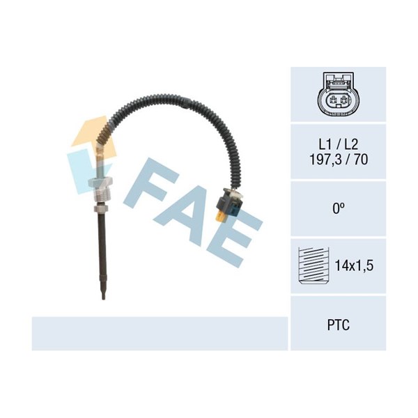 Sensor, avgastemperatur Fae 68043 FAE