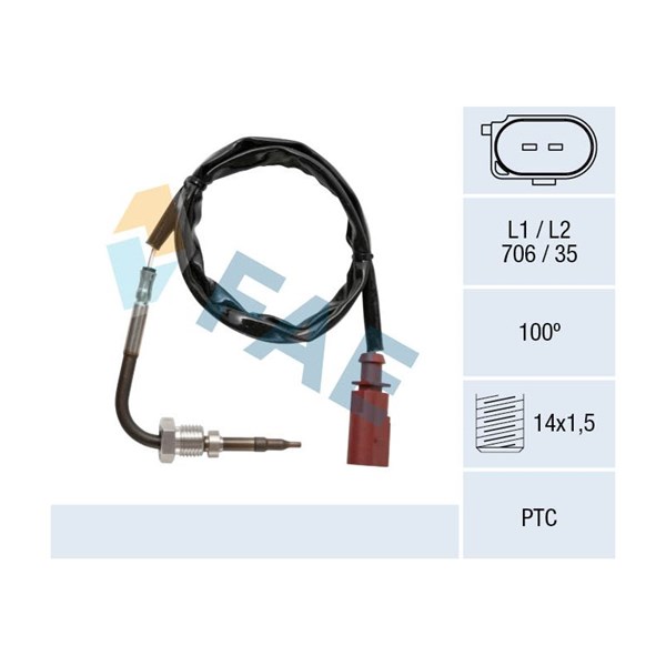 Sensor, avgastemperatur Fae 68045 FAE