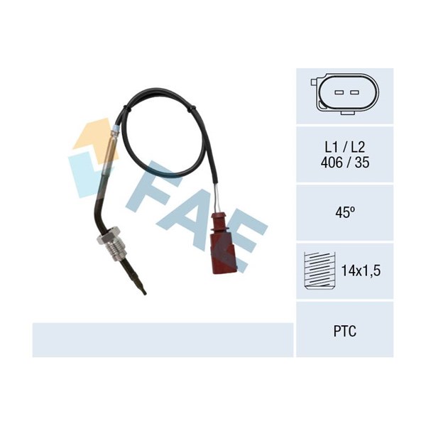Sensor, avgastemperatur Fae 68049 FAE