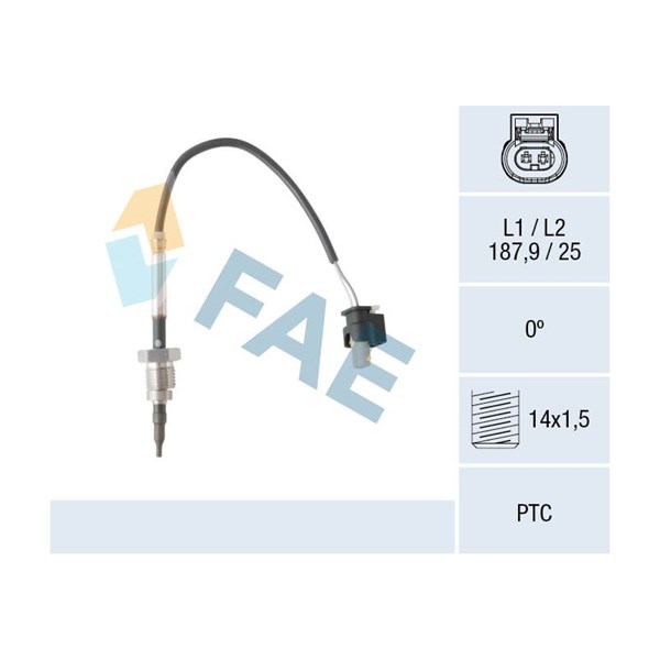 Sensor, avgastemperatur Fae 68052 FAE