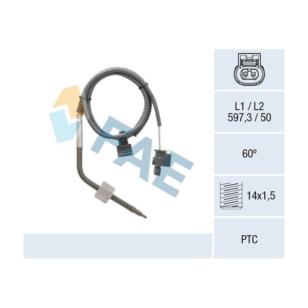 Sensor, avgastemperatur Fae 68054 FAE