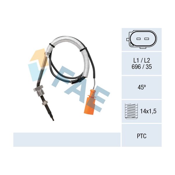 Sensor, avgastemperatur Fae 68058 FAE