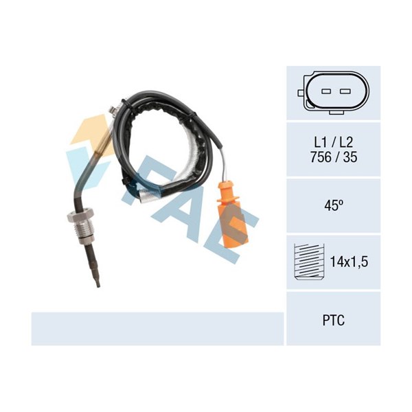 Sensor, avgastemperatur Fae 68064 FAE