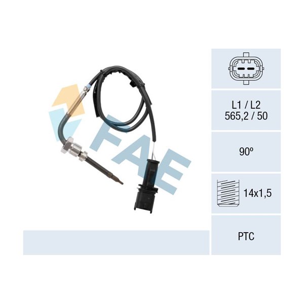 Sensor, avgastemperatur, Partikelfilter Fae 68074 FAE