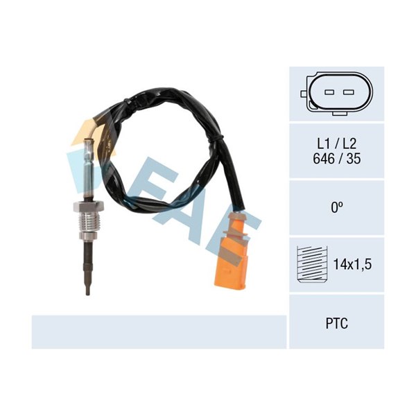 Sensor, avgastemperatur Fae 68076 FAE
