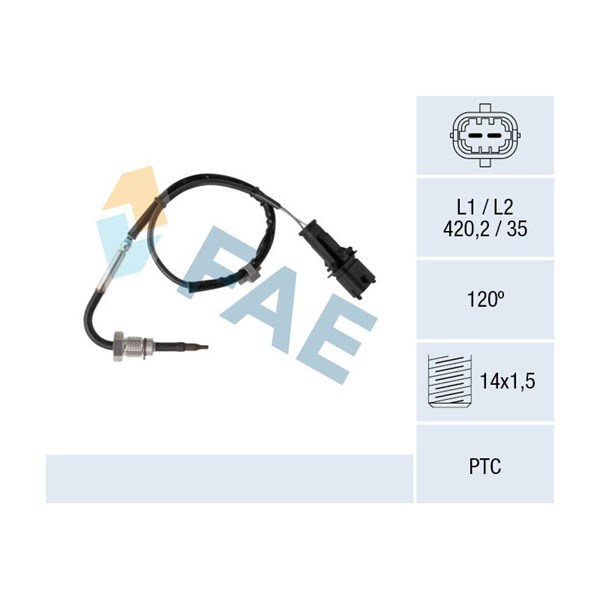 Sensor, avgastemperatur, Bak Fae 68082 FAE