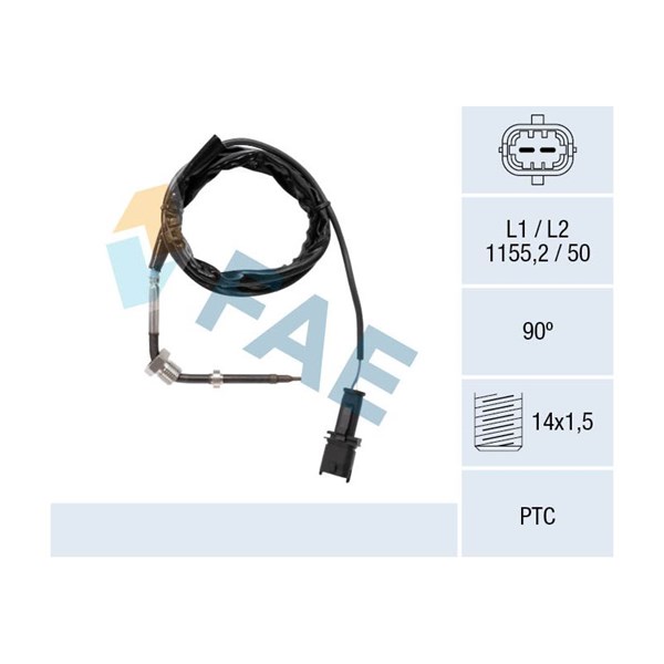 Sensor, avgastemperatur Fae 68123 FAE
