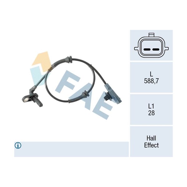 ABS-givare, Sensor, hjulvarvtal, Bakaxel vänster Fae 78505 FAE ABS-givare, Sensor, hjulvarvtal, Bakaxel vänster Fae 78505 FAE