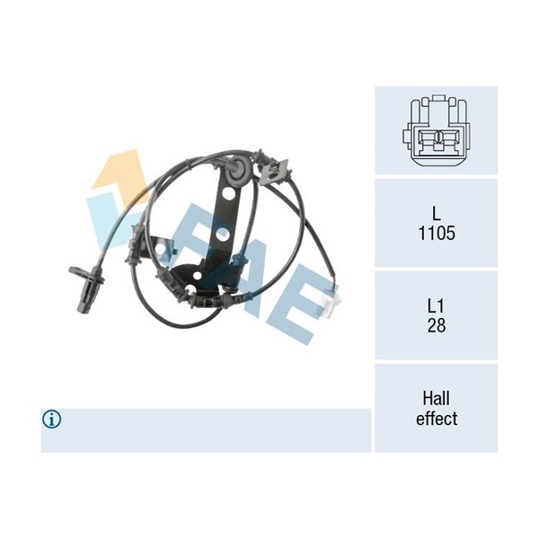 ABS-givare, Sensor, hjulvarvtal, Bakaxel höger Fae 78568 FAE