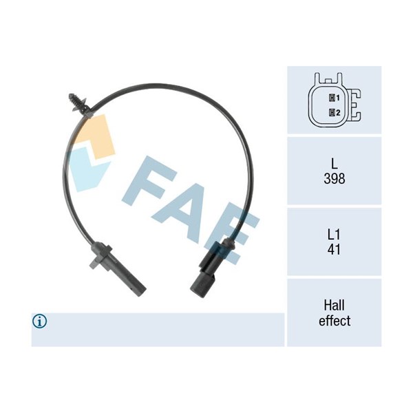 ABS-givare, Sensor, hjulvarvtal, Bakaxel Fae 78570 FAE
