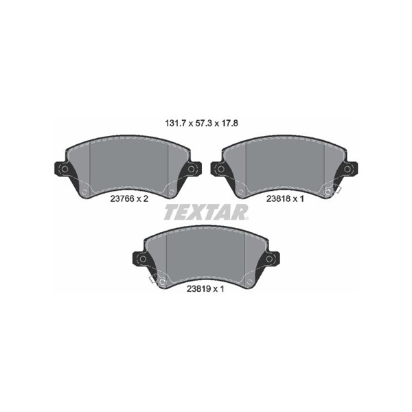 Bromsbeläggsats, Framaxel Textar 2376601 TEXTAR