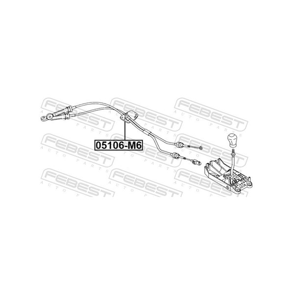 Vajer, manuell transmission Febest 05106-M6 FEBEST