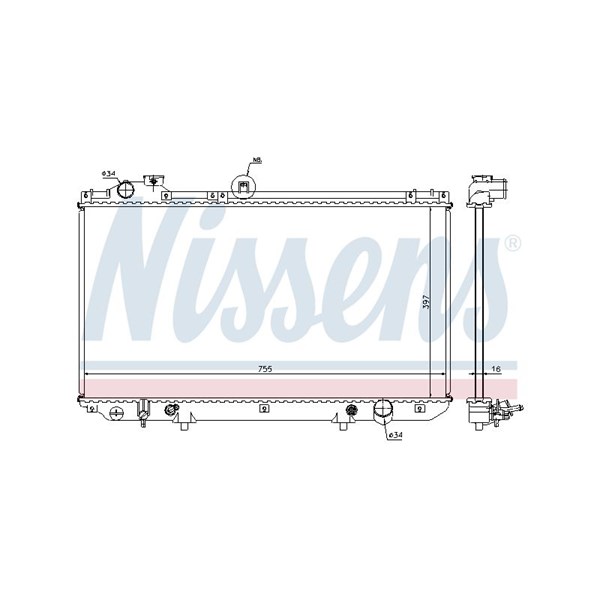 Kylare, motorkylning Nissens 64762 NISSENS