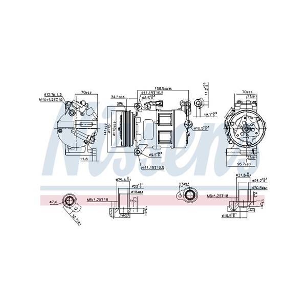 Kompressor, klimatanläggning 12V Nissens 890062 NISSENS