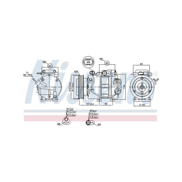 Kompressor, klimatanläggning 12V Nissens 890150 NISSENS