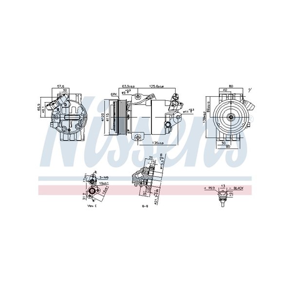 Kompressor, klimatanläggning 12V Nissens 891012 NISSENS