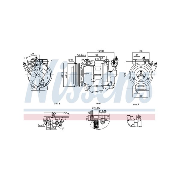 Kompressor, klimatanläggning 12V Nissens 891016 NISSENS