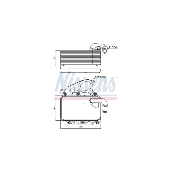 Oljekylare, motor Nissens 91100 NISSENS
