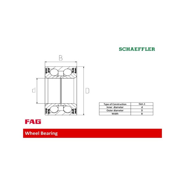 Hjullagersats, Framaxel, Bakaxel Fag 713 6123 10 FAG Hjullagersats, Framaxel, Bakaxel Fag 713 6123 10 FAG