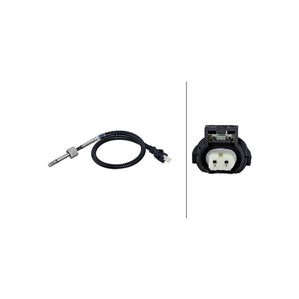 Sensor, avgastemperatur, Upptill, Vänster Hella 6PT 010 376-471 HELLA
