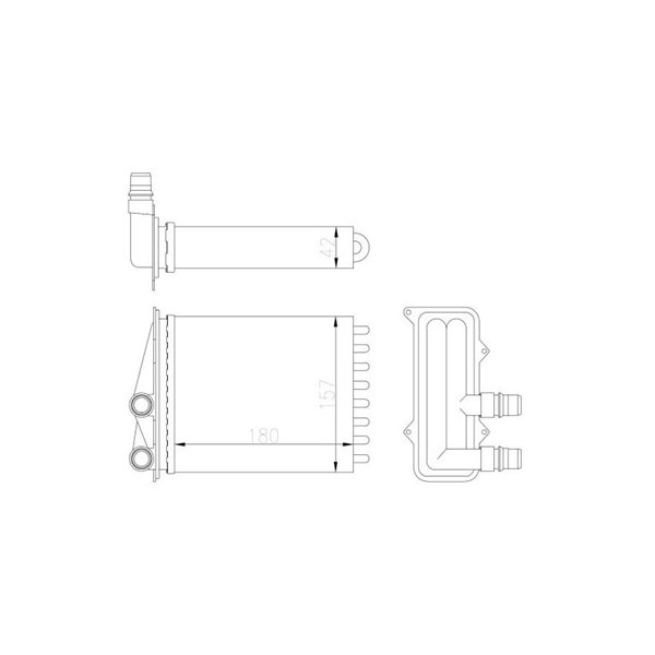 Värmeväxlare, kupévärme, Bak, Mitt Nrf 54412 NRF Värmeväxlare, kupévärme, Bak, Mitt Nrf 54412 NRF