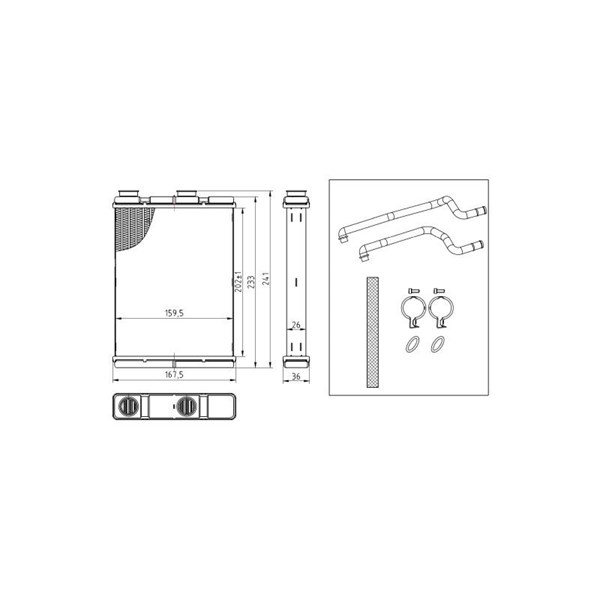 Värmeväxlare, kupévärme Nrf 54434 NRF Värmeväxlare, kupévärme Nrf 54434 NRF
